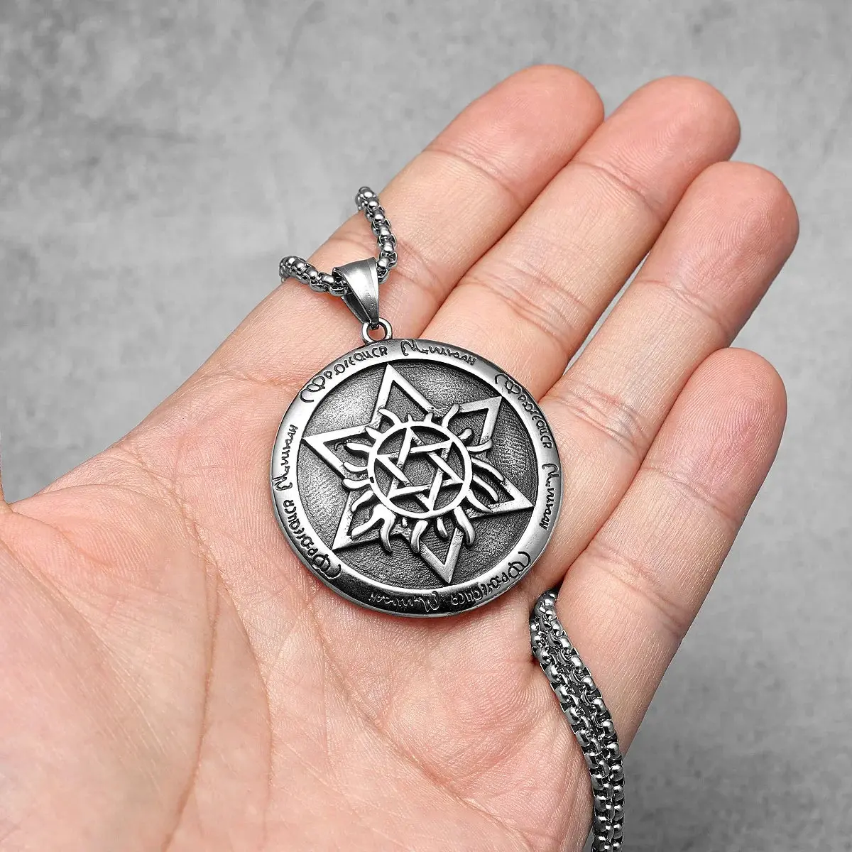 Star of David Stainless Steel Men's Necklace Pendant Chain - Image 2