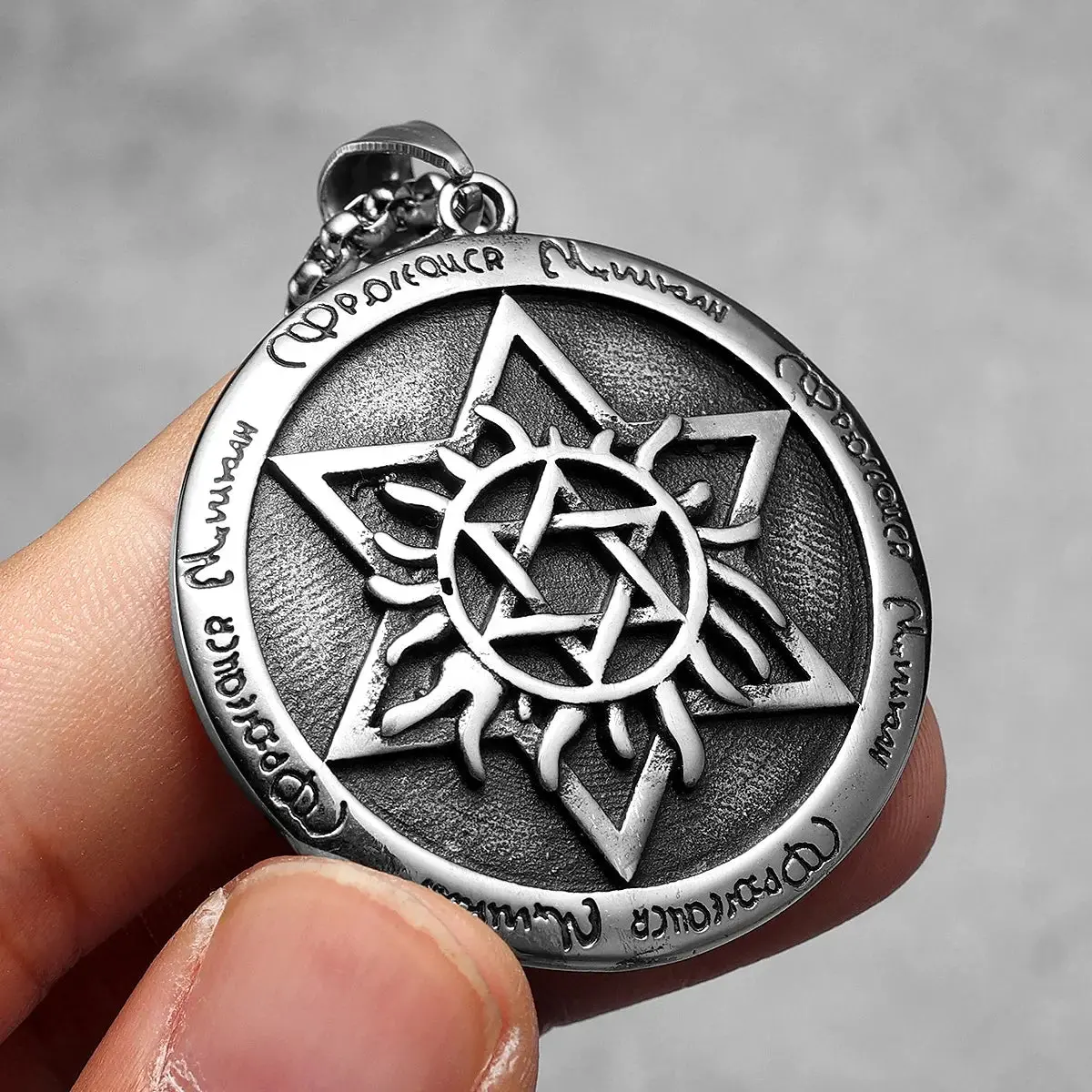 Star of David Stainless Steel Men's Necklace Pendant Chain - Image 3