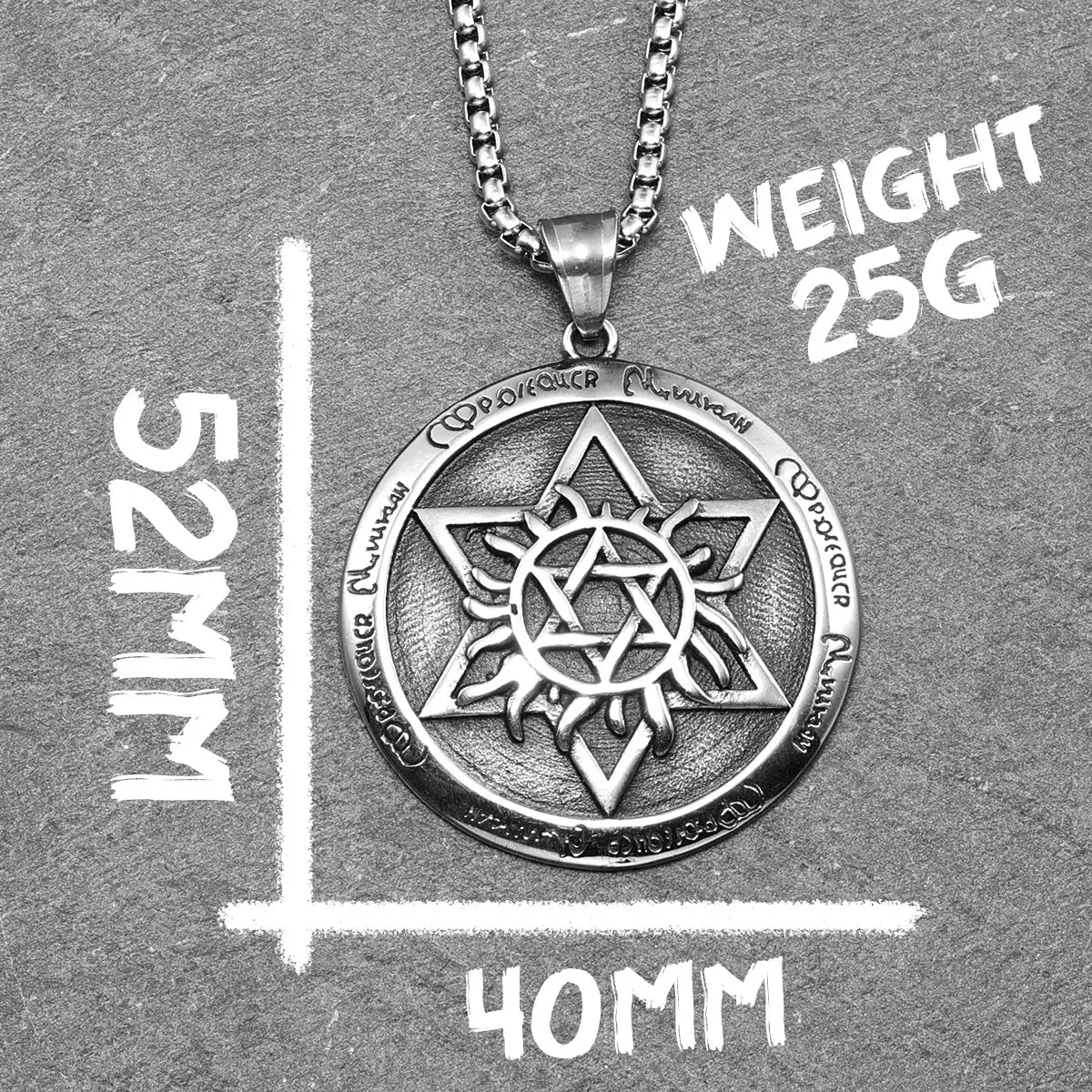 Star of David Stainless Steel Men's Necklace Pendant Chain - Image 5