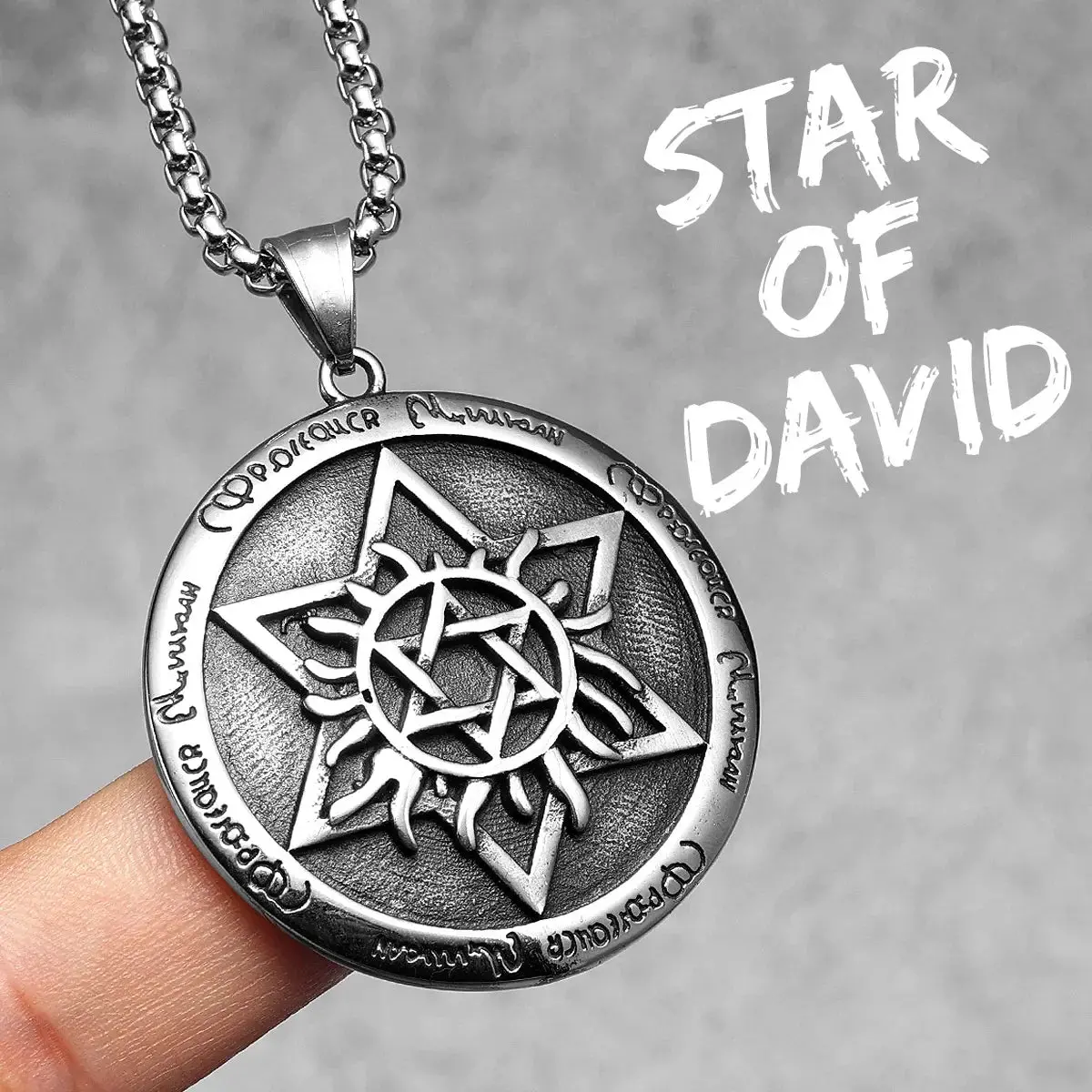 Star of David Stainless Steel Men's Necklace Pendant Chain - Image 11
