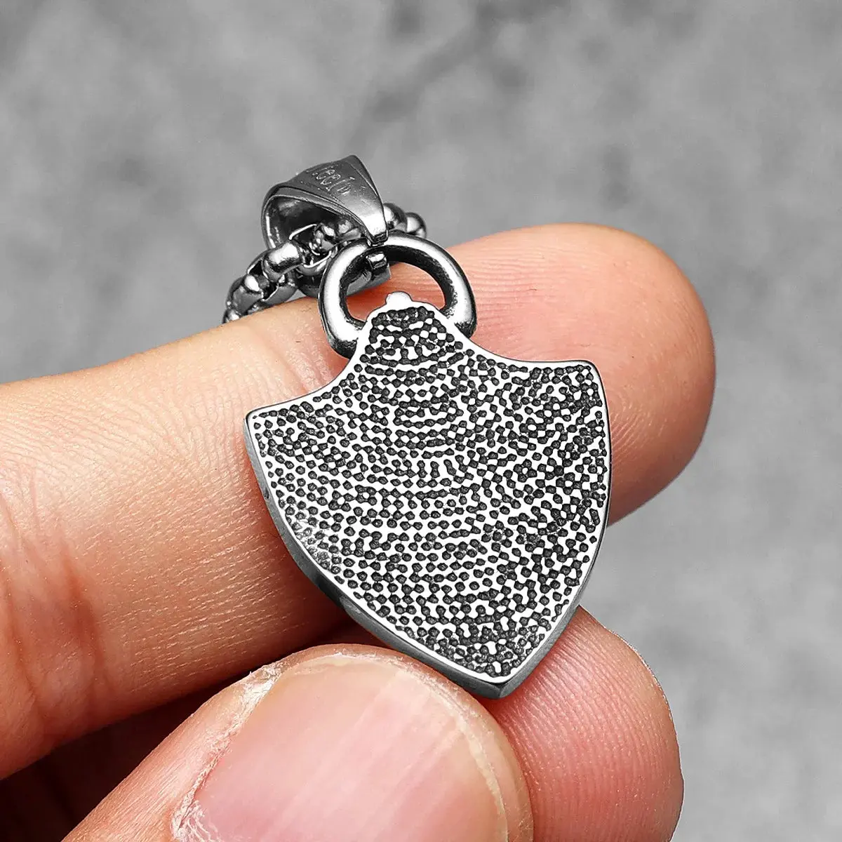 Cross Shield Amulets Gemstone Stainless Steel Men's Necklace Pendant Chain - Image 3